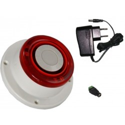 Alarmsirene med rød LED flash
