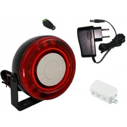 Alarmsirene udendørs med rød LED flash